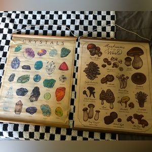 Mushroom and crystal wall banner